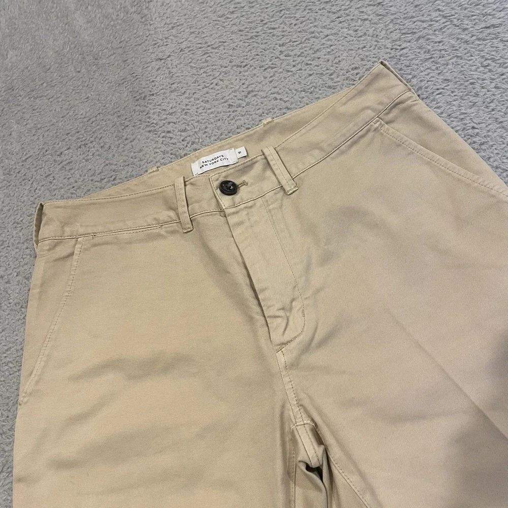 Saturdays NYC Chino Pants Mens 31x31 Beige‎ Cotton Twill Slim Fit
